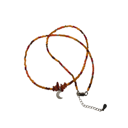 Personalised Crystal Sterling Silver Moon Necklace