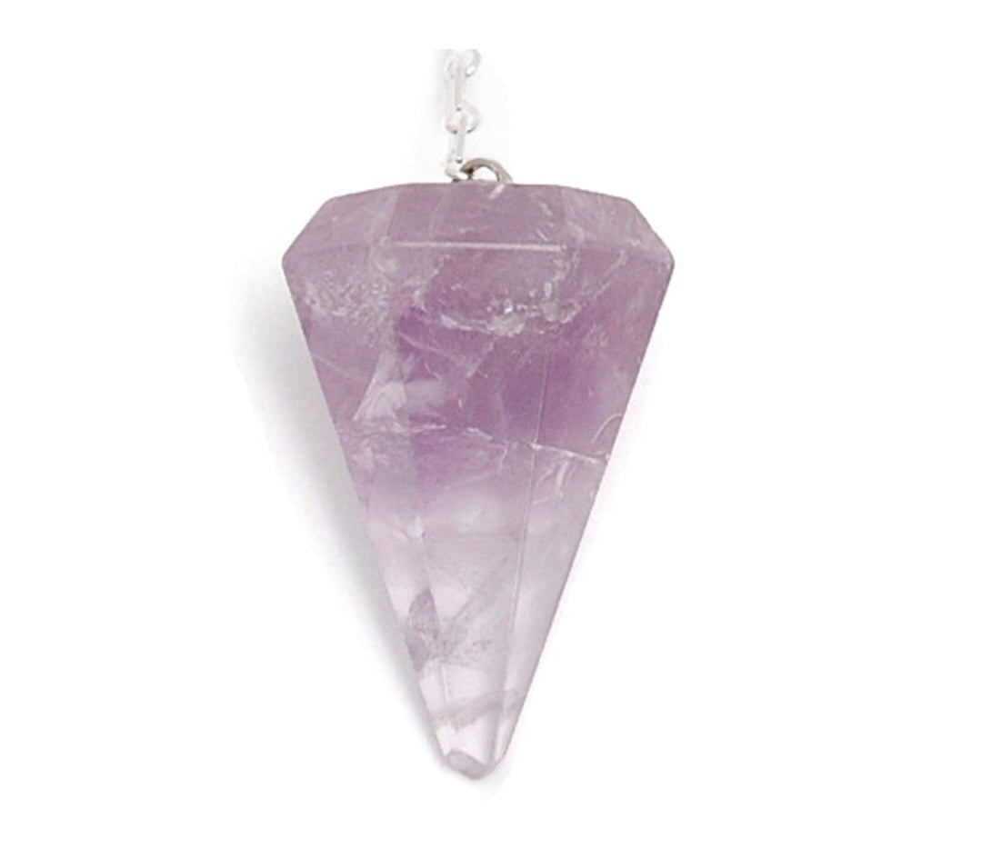 Faceted Amethyst Crystal Pendulum Brazilian