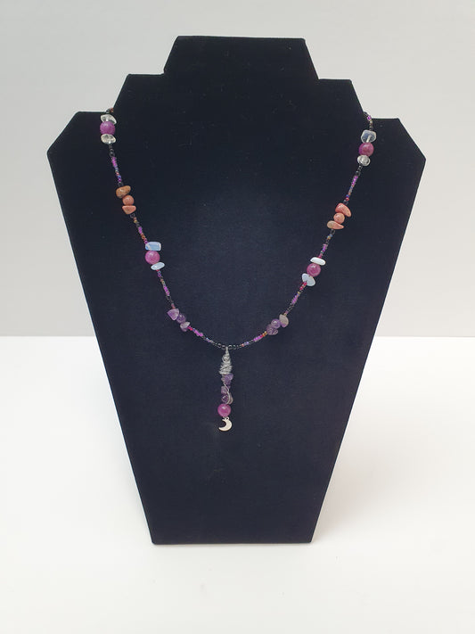 Purple Crystal Moon necklace. (matching items available.)