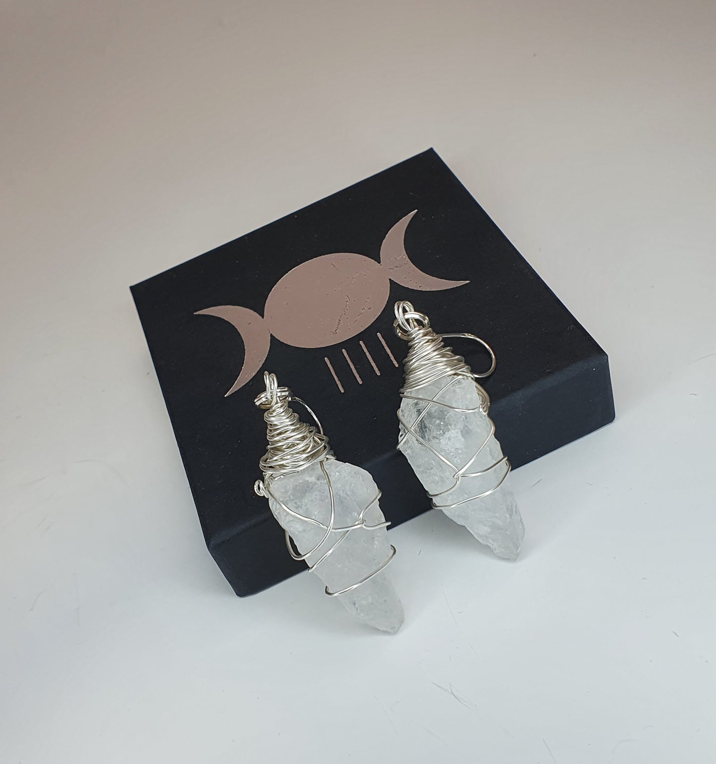 Quartz and sterling silver earrings.