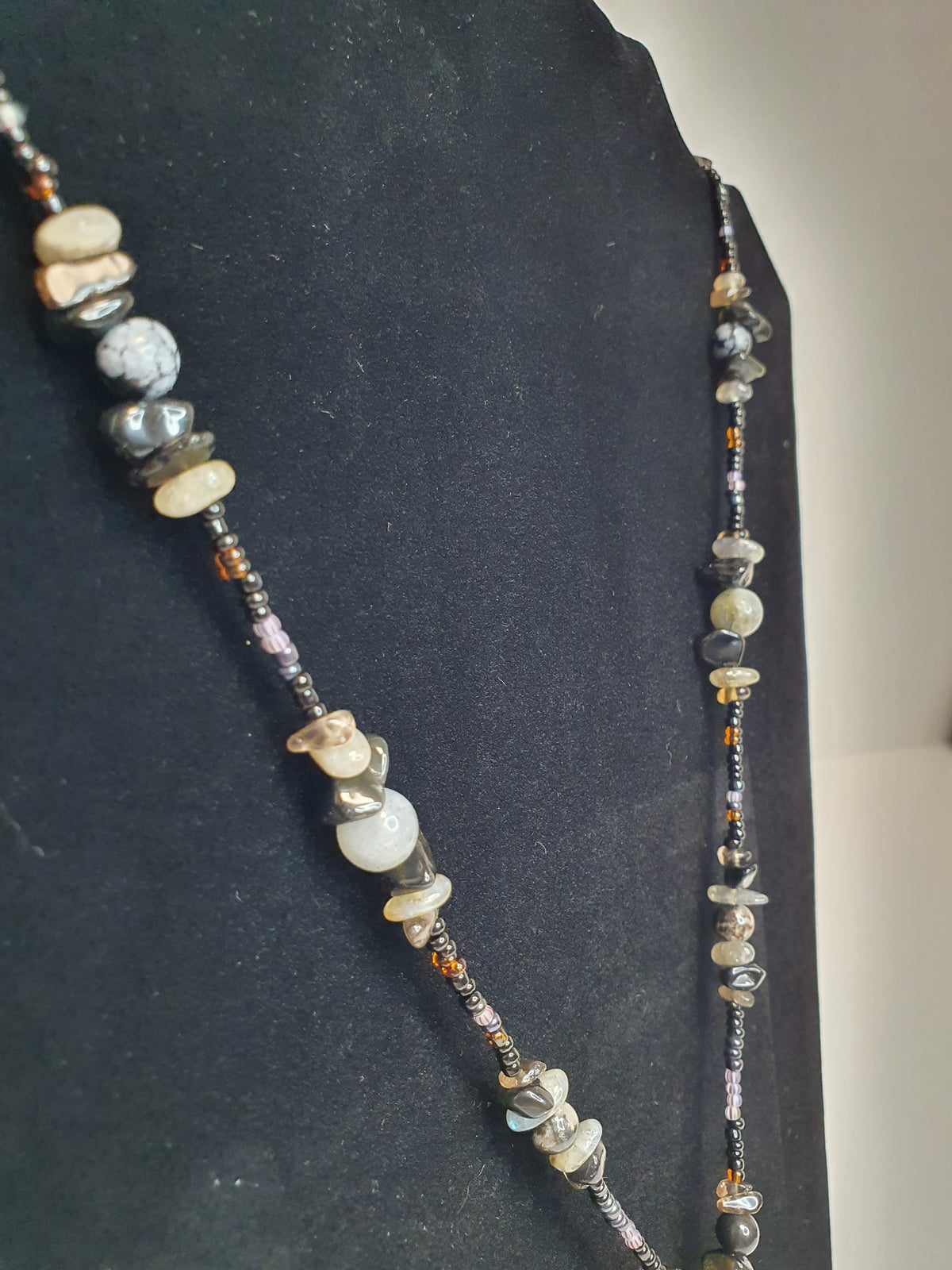 Smoky Quartz Sterling Silver necklace. (24")