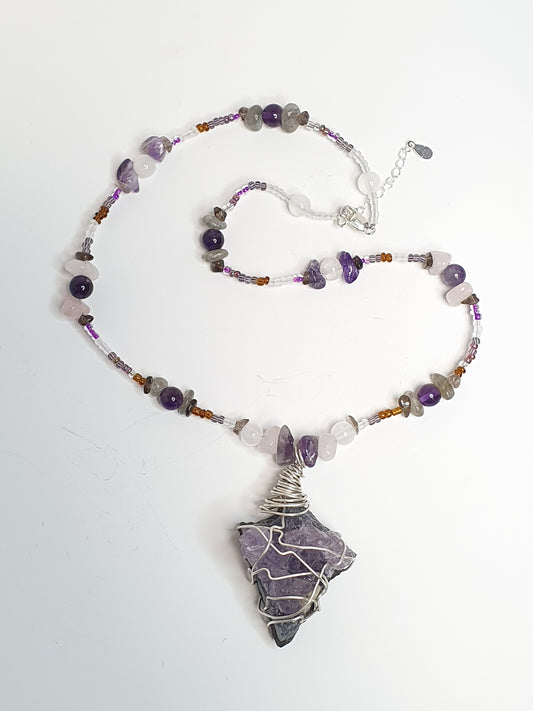 Amethyst Sterling Silver necklace. (16.75")