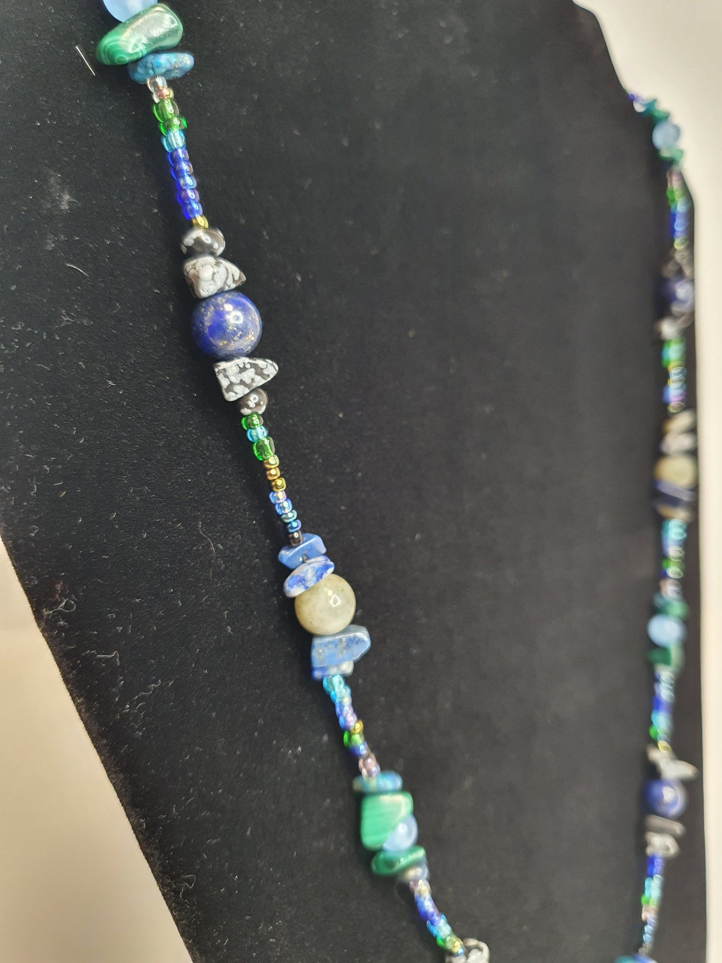 Blue Crystal Moon necklace. (Matching items available.)