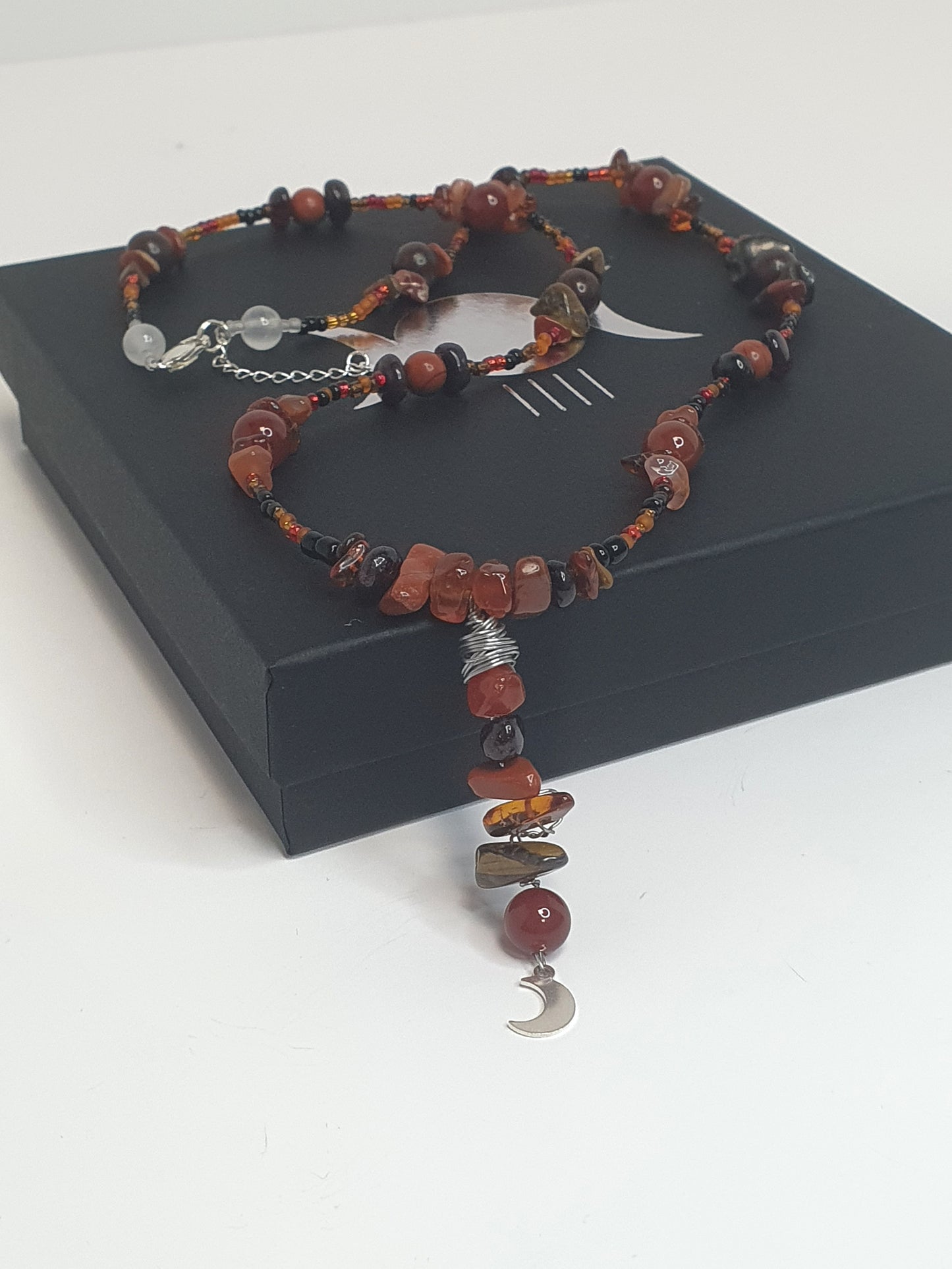 Red Crystal Moon necklace. (Matching items available.)