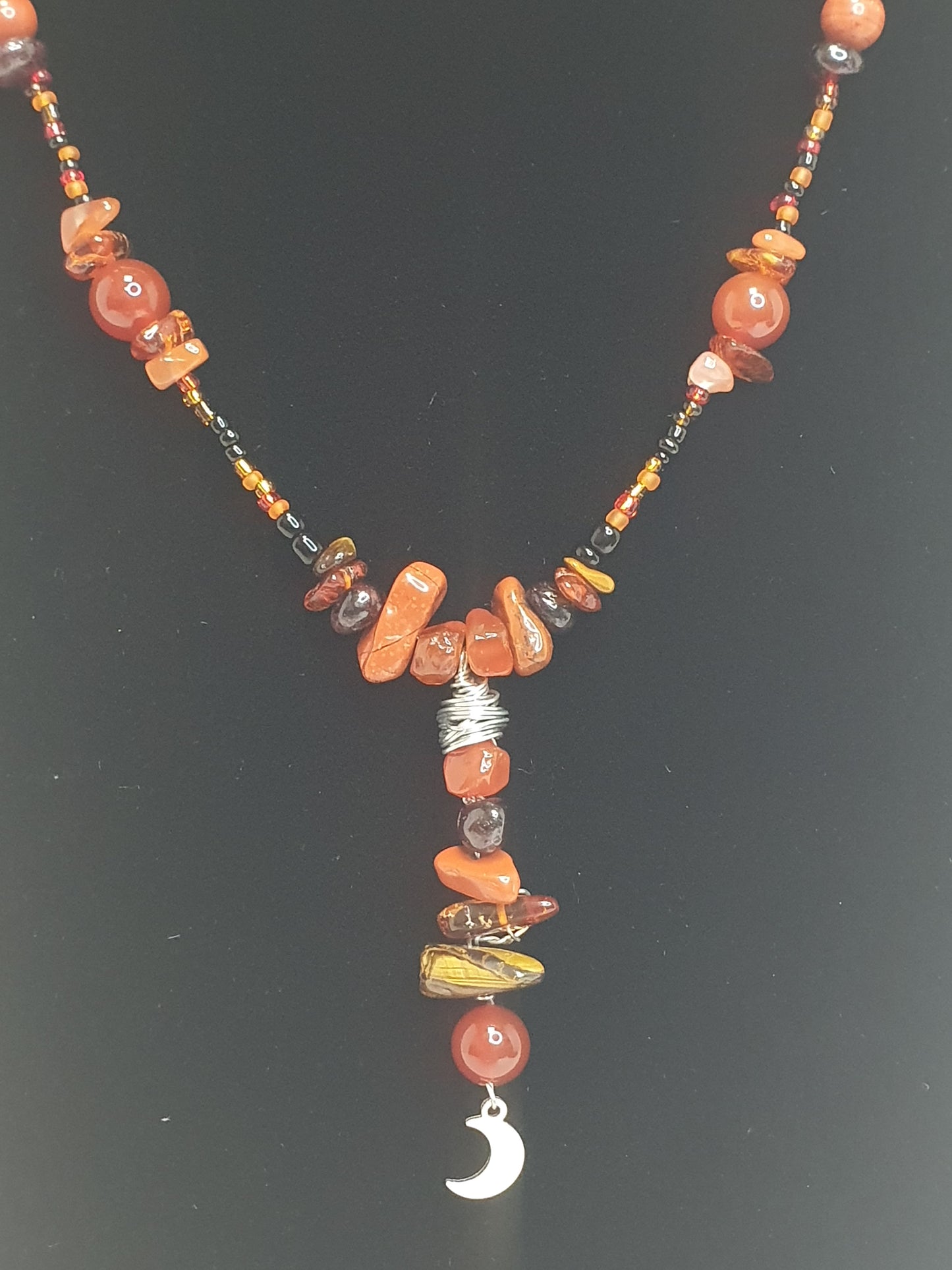 Red Crystal Moon necklace. (Matching items available.)