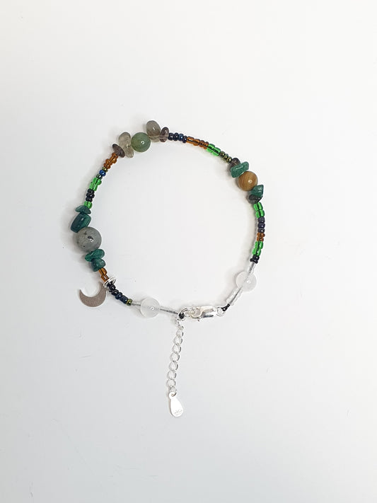 Green Crystal Moon bracelet. (Matching items available.)