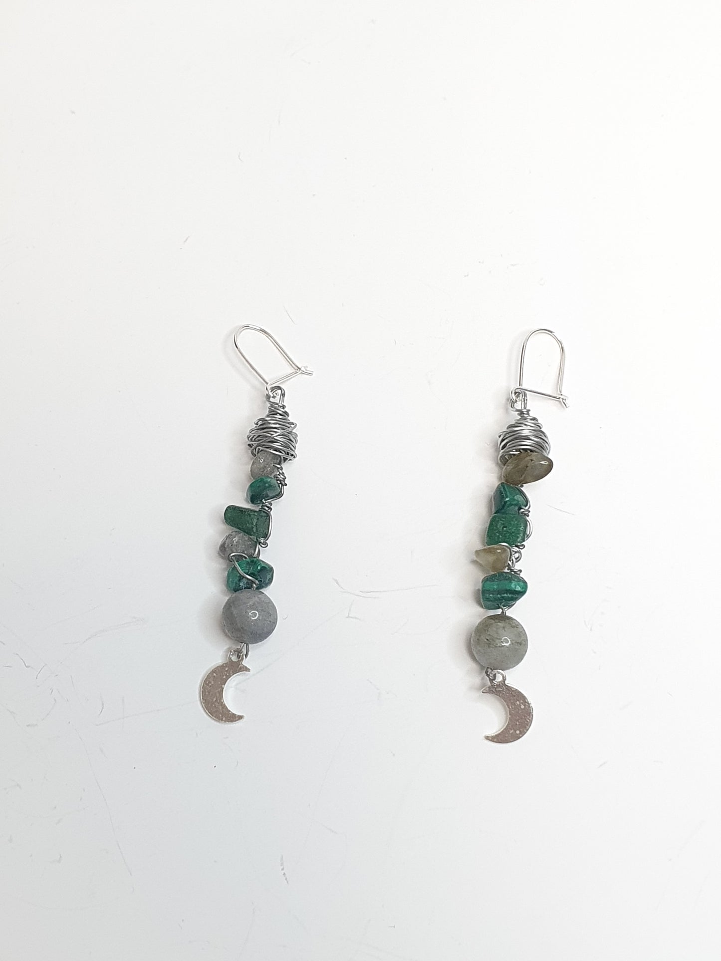 Green Crystal Moon earrings. (Matching items available.)