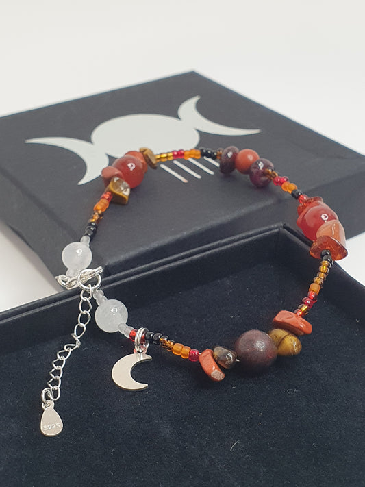 Red Crystal Moon bracelet. (Matching items available.)