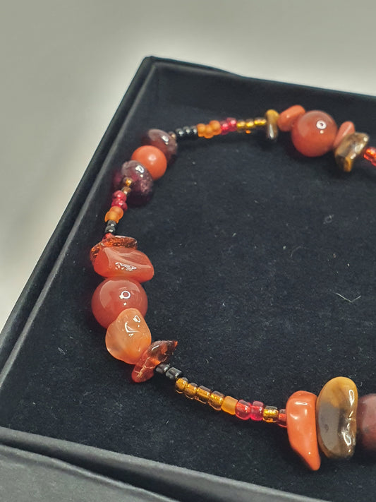 Red Crystal Moon bracelet. (Matching items available.)