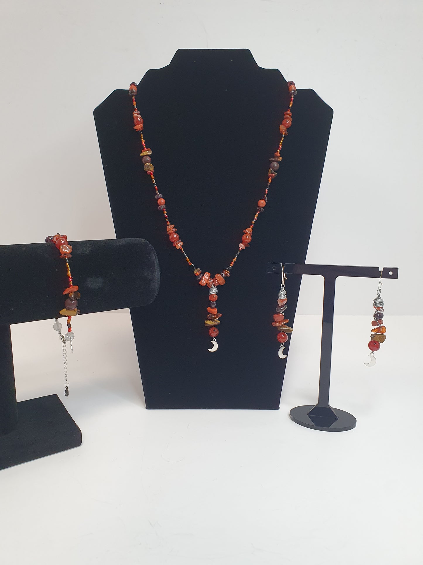 Red Crystal Moon necklace. (Matching items available.)