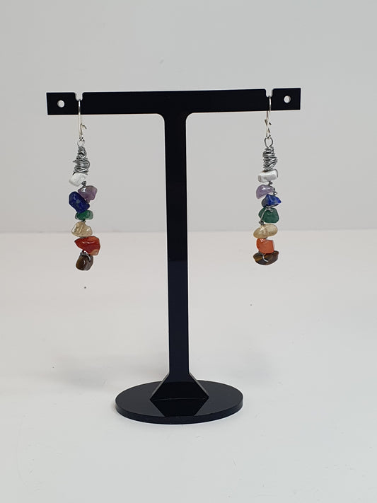 Rainbow chakra crystal earrings. (Matching items available.)