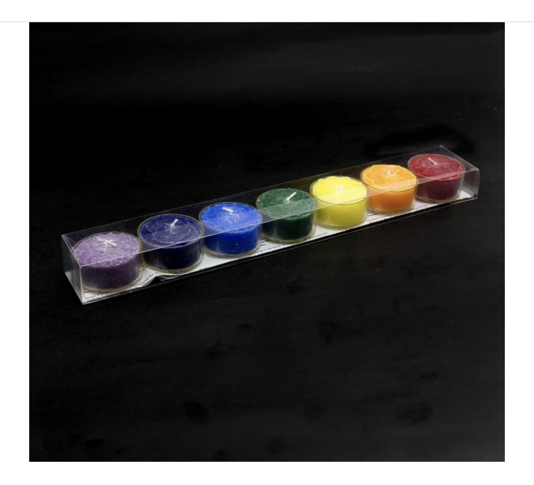 Set of 7 Chakra Tea Light Candles