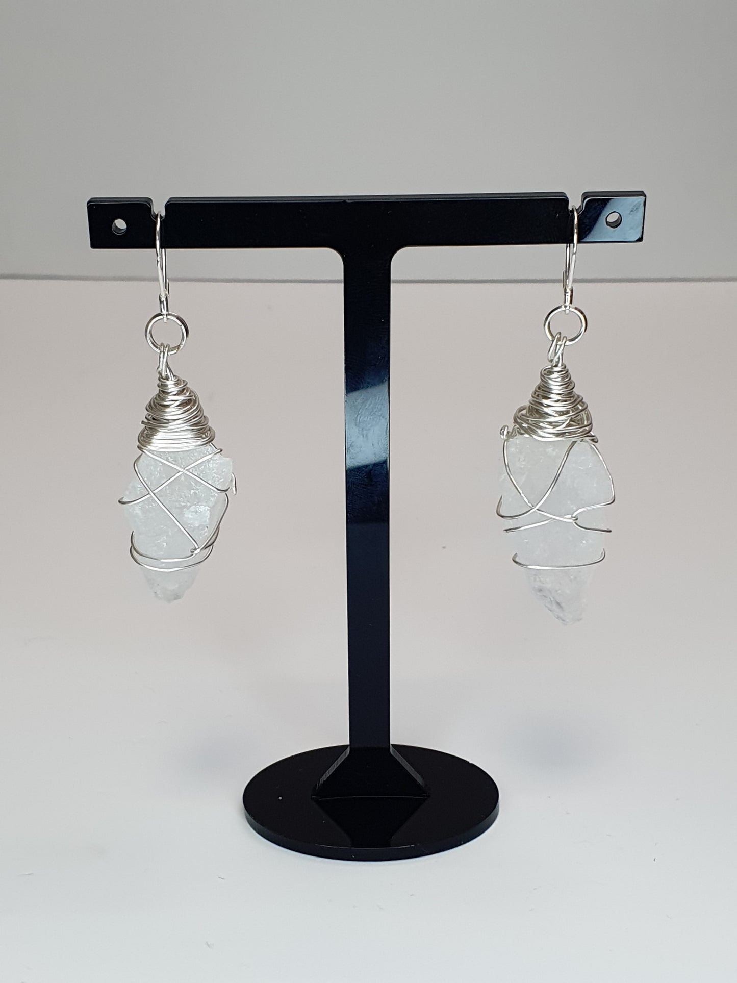 Quartz and sterling silver earrings.
