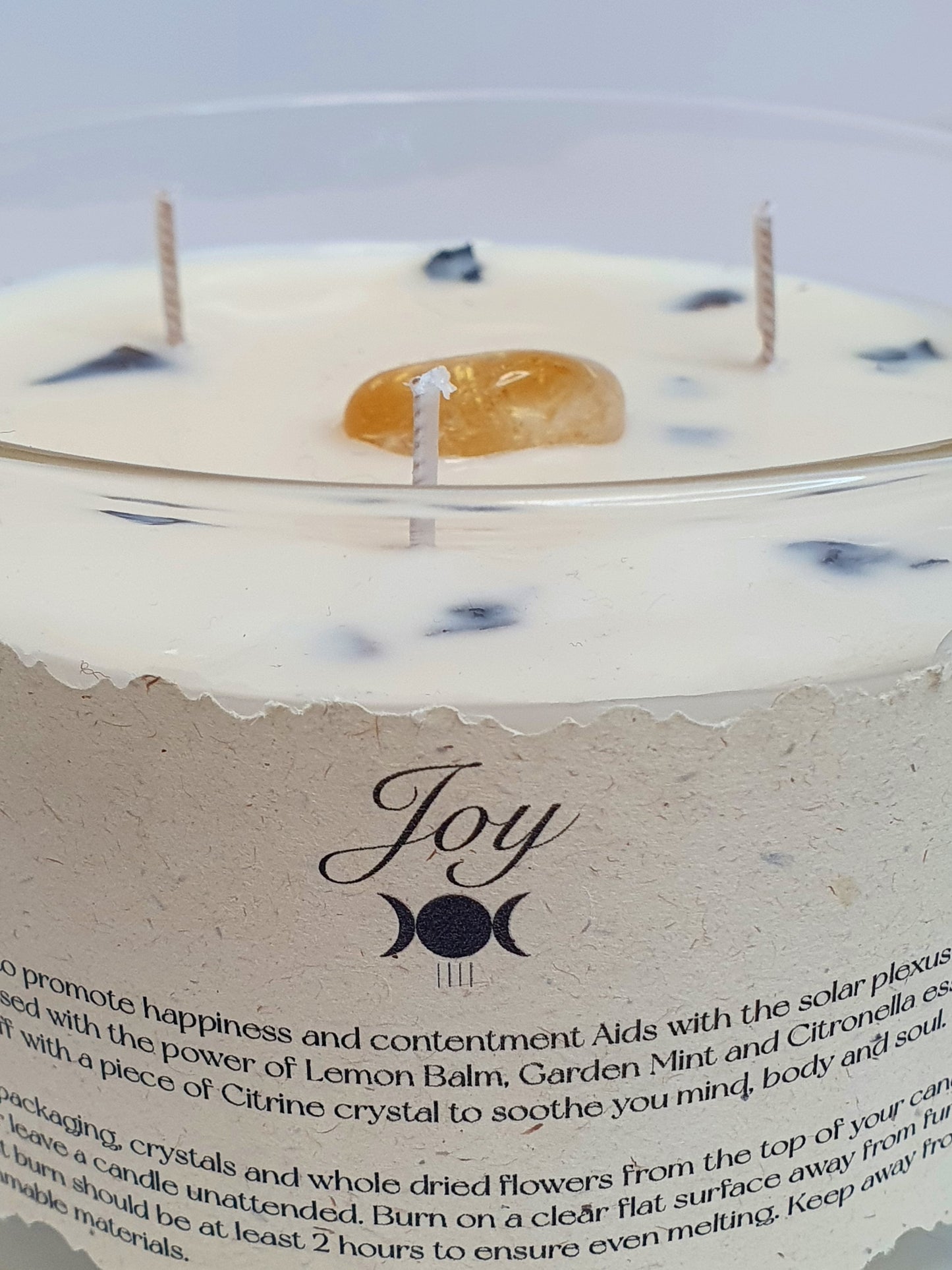 JOY bowl candle with Citrine