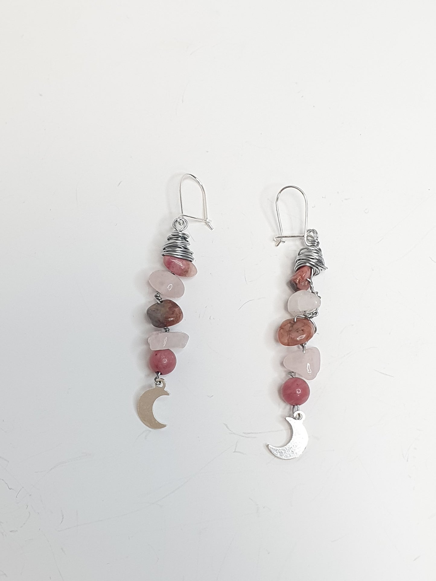 Pink Crystal Moon earrings. (Matching items available.)