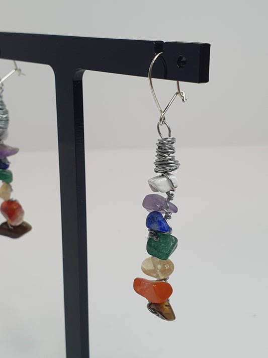 Rainbow chakra crystal earrings. (Matching items available.)