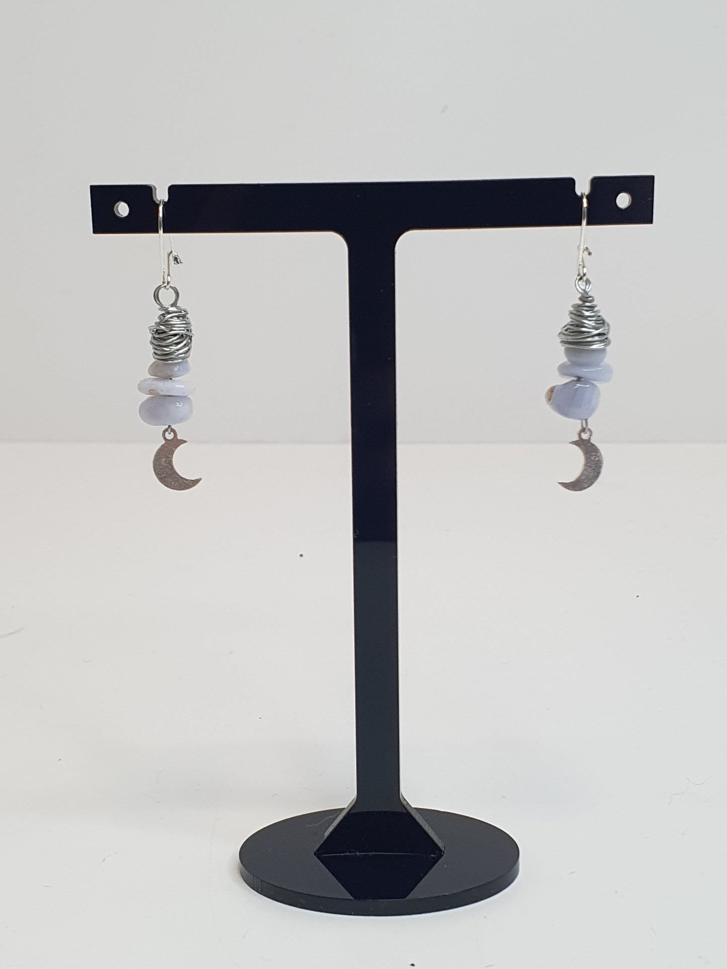 Medium Crystal  Moon earrings. (Customise your crystal.)