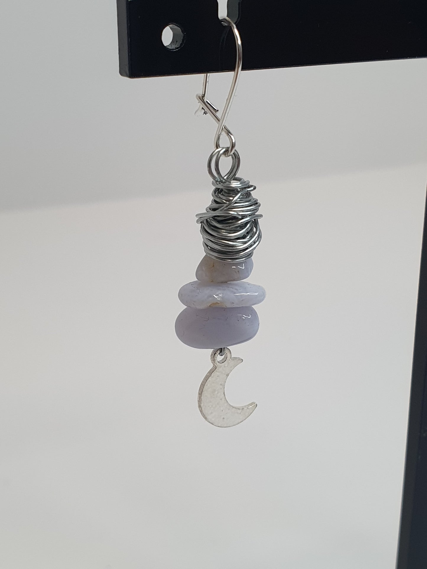 Medium Crystal  Moon earrings. (Customise your crystal.)