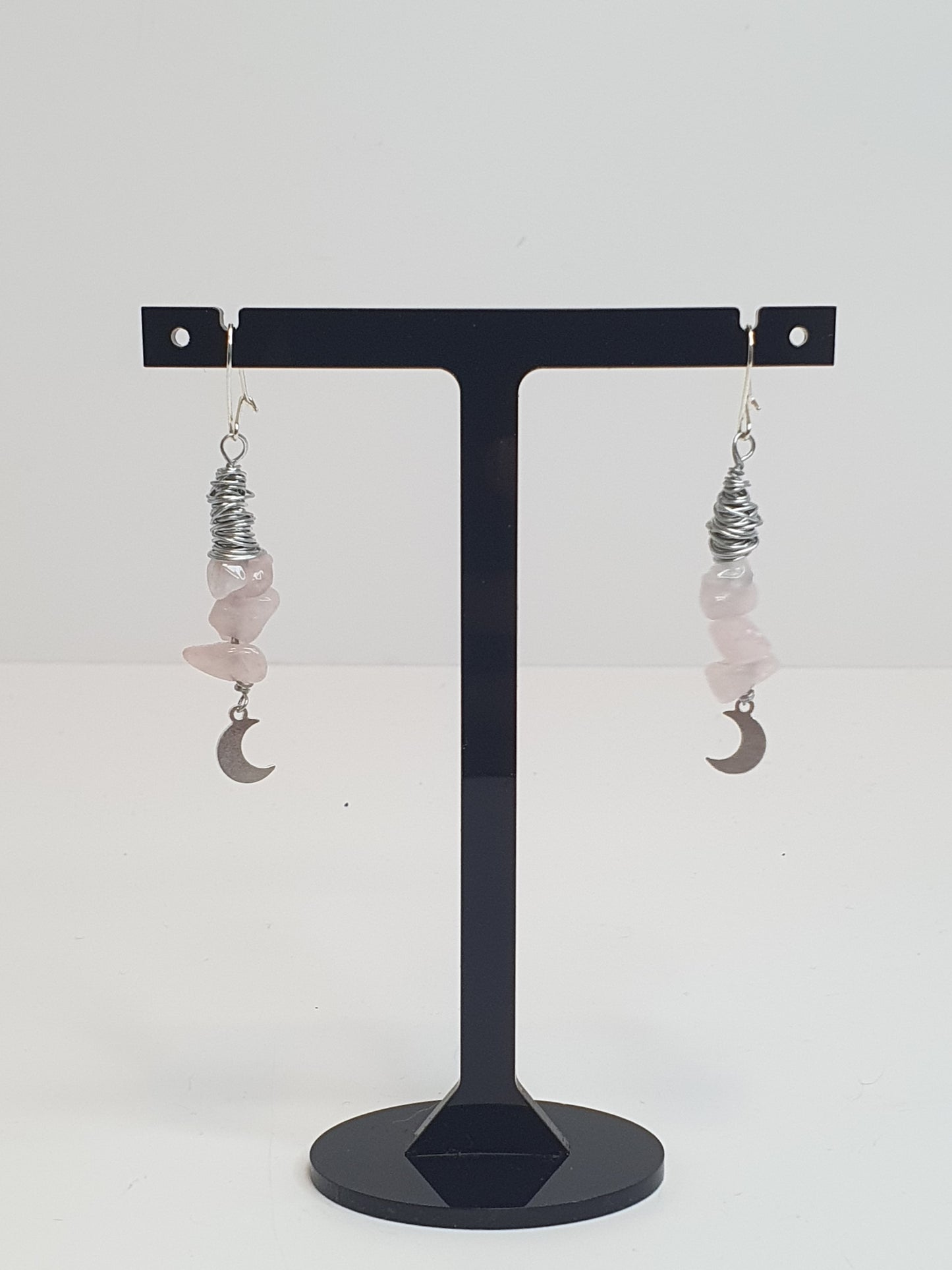 Medium Crystal  Moon earrings. (Customise your crystal.)