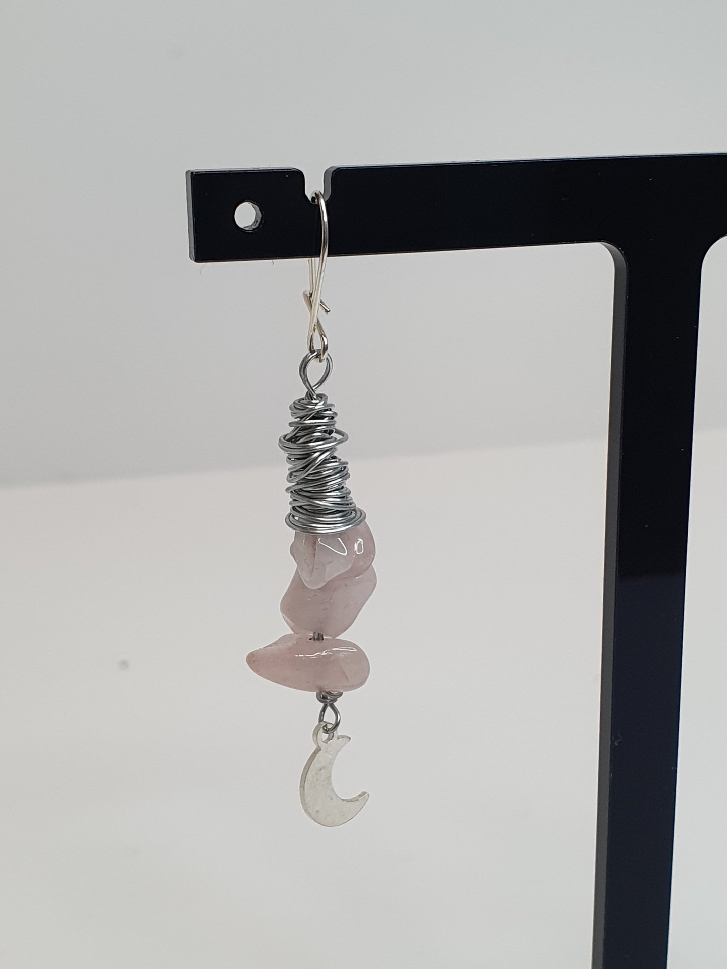 Medium Crystal  Moon earrings. (Customise your crystal.)