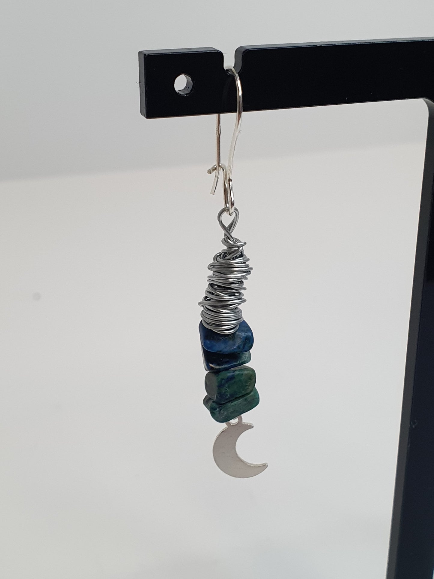 Medium Crystal  Moon earrings. (Customise your crystal.)