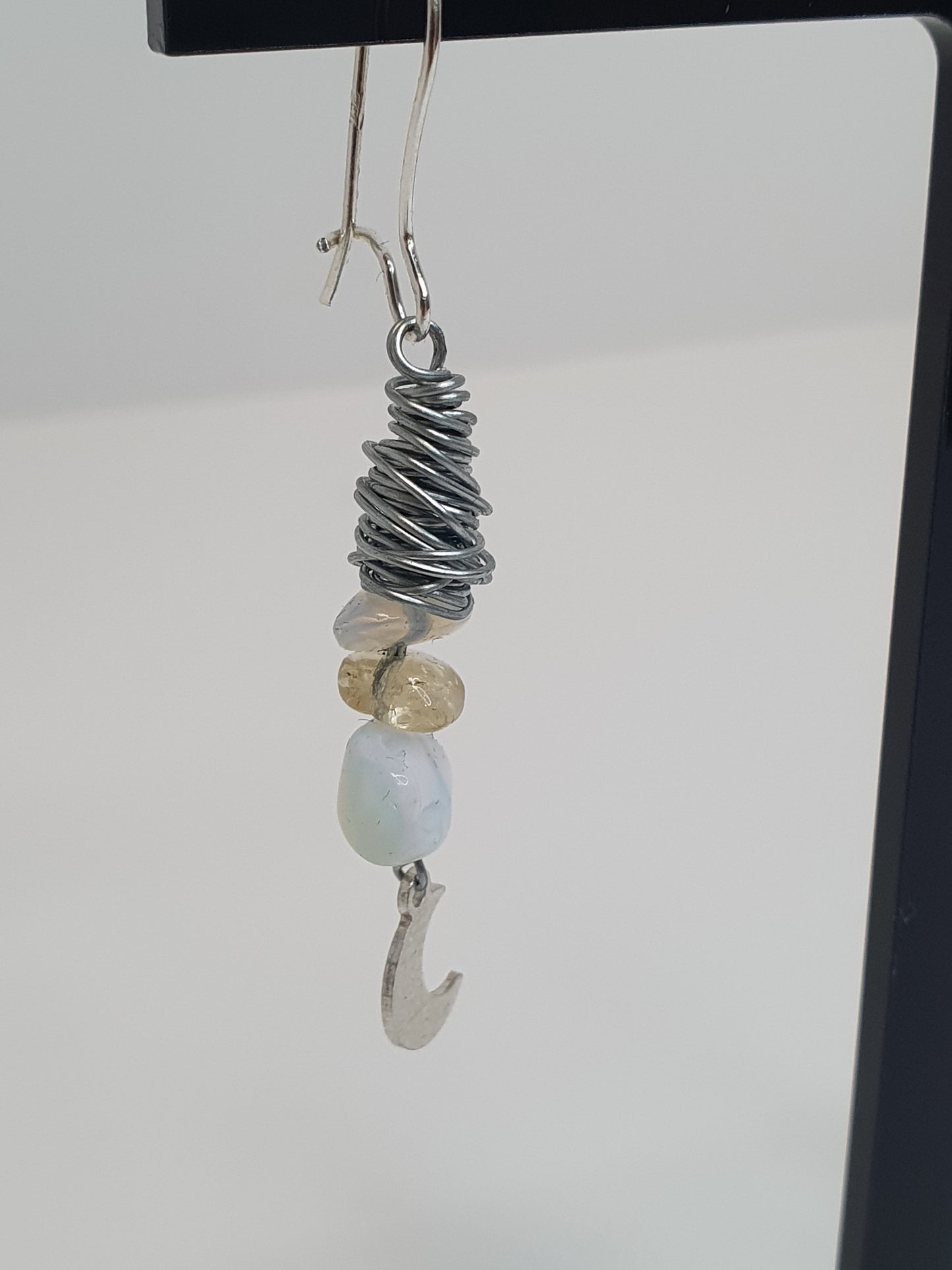 Medium Crystal  Moon earrings. (Customise your crystal.)