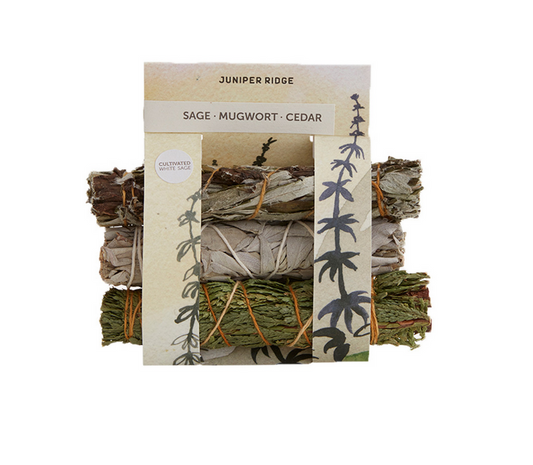 Sage, Mugwort and Cedar smudge sticks